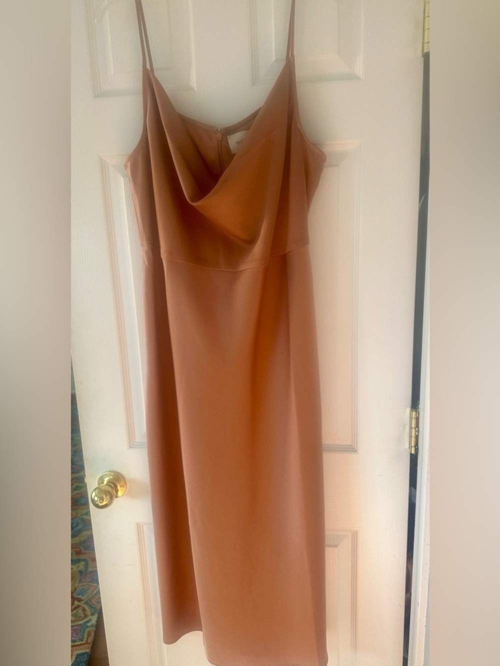 BHLDN Rust Brown Midi Slip Dress